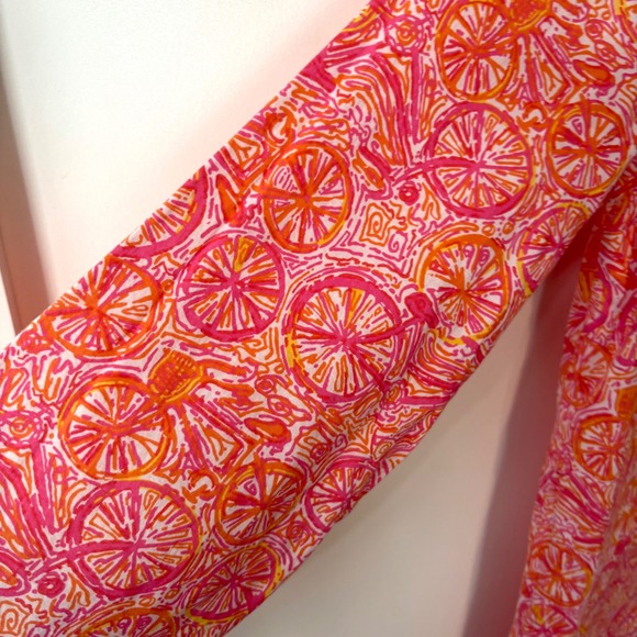 Lilly Pulitzer Women's Pink Bicycle Print Long Sleeve Swim Cover Up in Size S - Picture 6 of 12